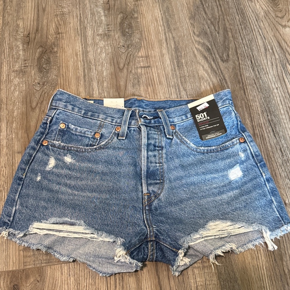 Levi's Distressed Blue Jean Shorts